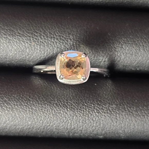 Natural Citrine 925 Sterling Silver Adjustable Ring - Picture 5 of 7
